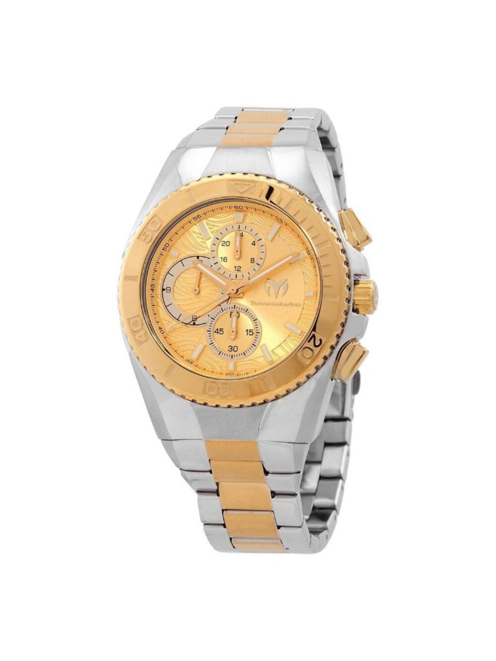NWT Technomarine Manta Chronograph Quartz Gold Dial Men's Watch